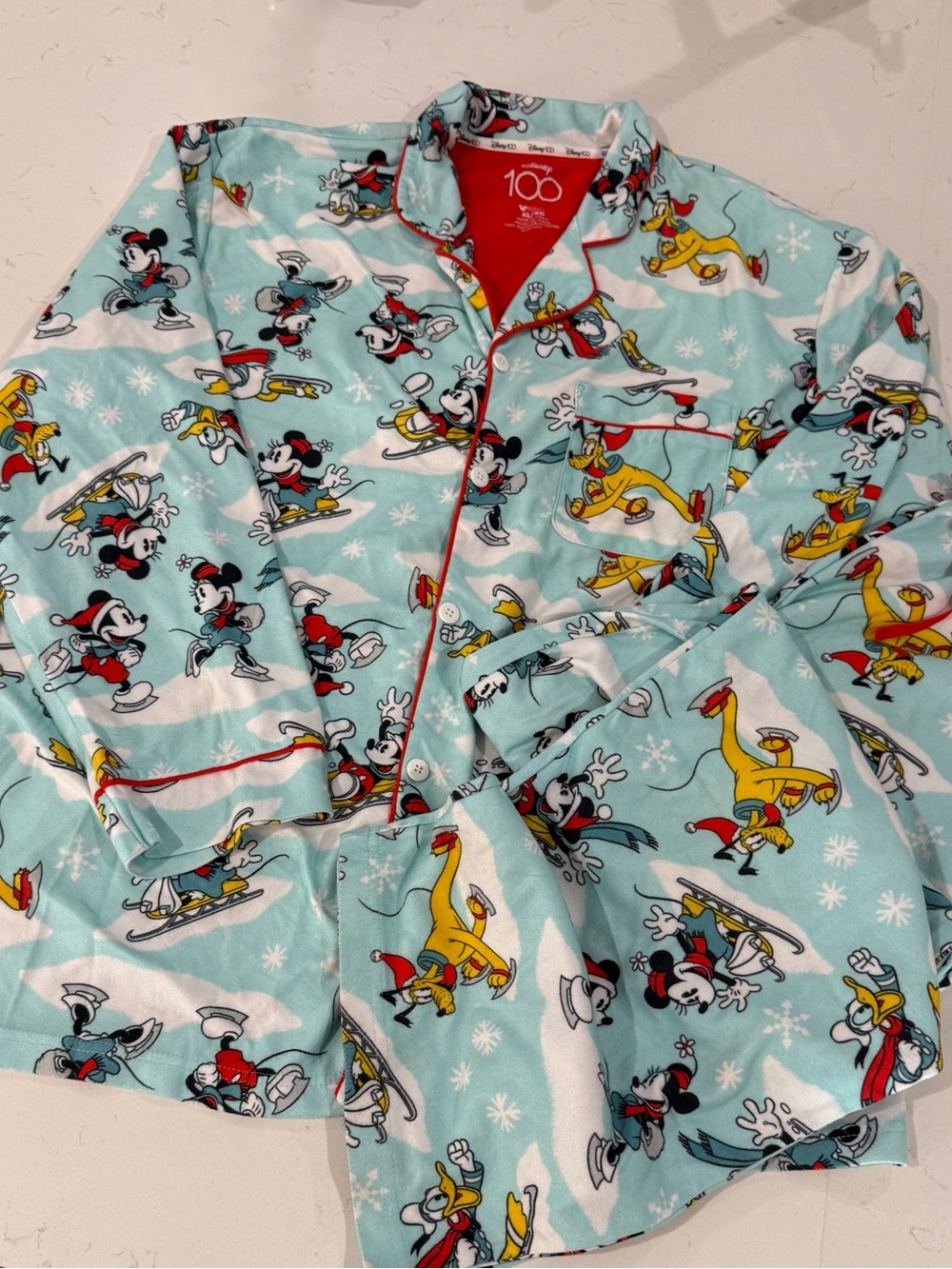 XL Men's Disney 100 Anniversary Mickey Mouse Friends Family Sleep 2pc Pajama Set